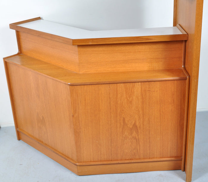 Mid-Century Modern Teak Bar with Sliding Glass Doors