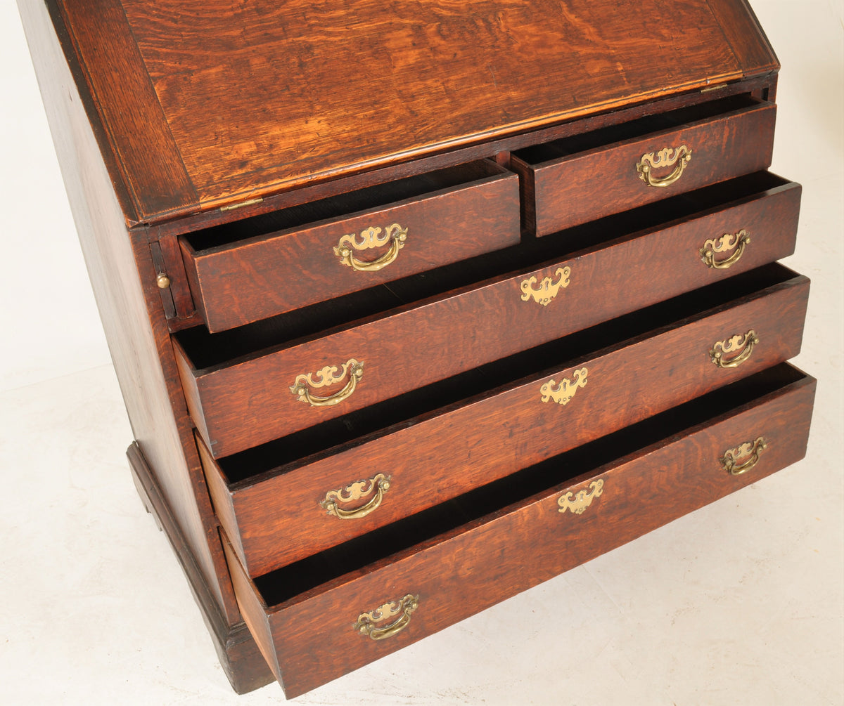 Antique English Georgian Oak Bureau/Secretary/Desk, Circa 1760