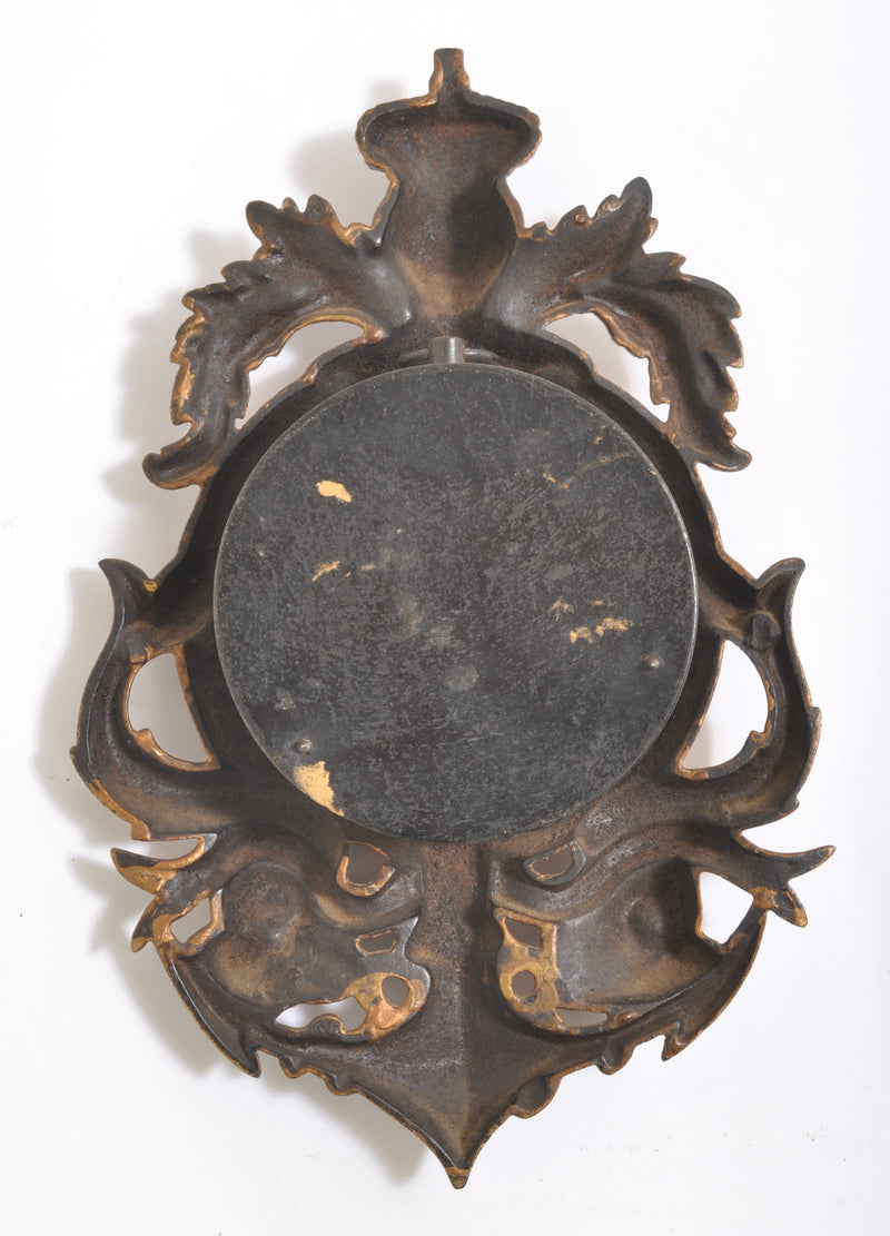 Antique 8-Day Cartel Wall Clock Royal Coat of Arms, Circa 1890