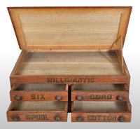 Antique American Oak Mercantile Country Store Desk Spool Cabinet, Willimantic, circa 1890