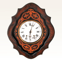 Antique French 8-Day Inlaid Wall Clock, Circa 1870