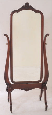 Antique Victorian Cheval Mahogany Swing Dressing Mirror, Circa 1890