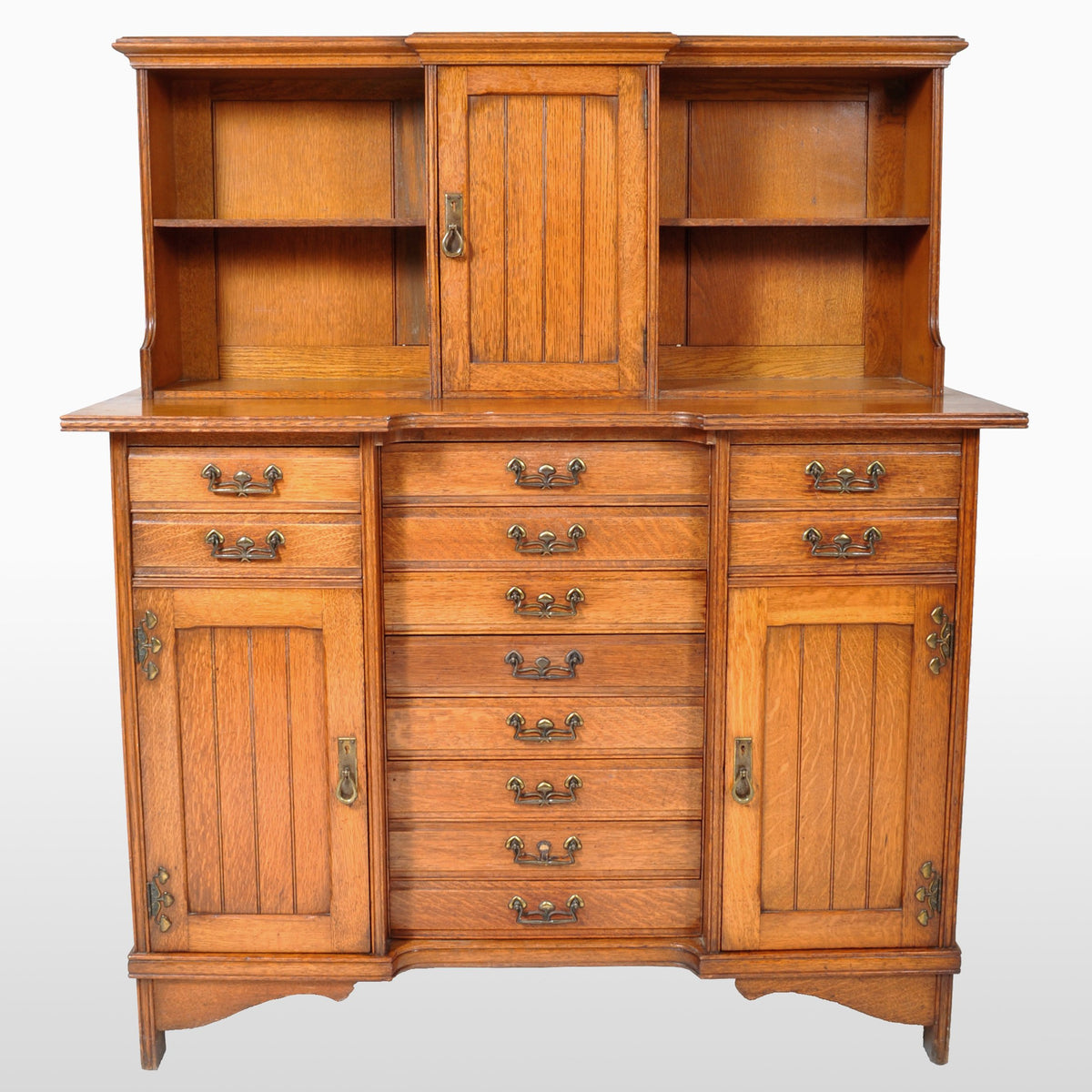 Antique Arts & Crafts Oak Sheet Music Cabinet, Circa 1890