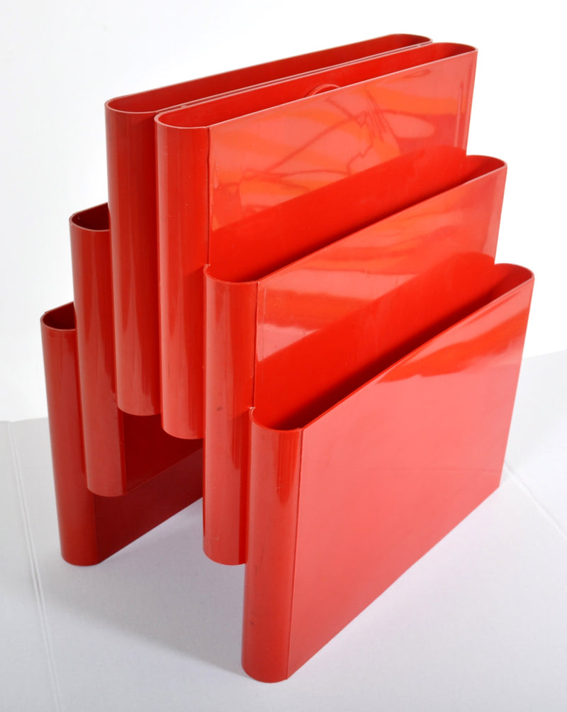 Mid-Century Modern Italian Magazine Rack Designed by Giotto Stoppino for Kartell, 1972