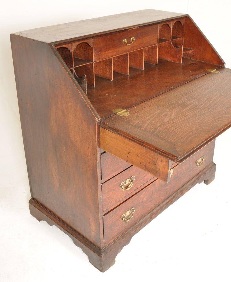 Antique English Georgian Oak Bureau/Secretary/Desk, Circa 1760