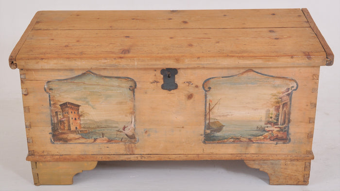 Antique German Painted Pine Chest/Trunk, Circa 1820