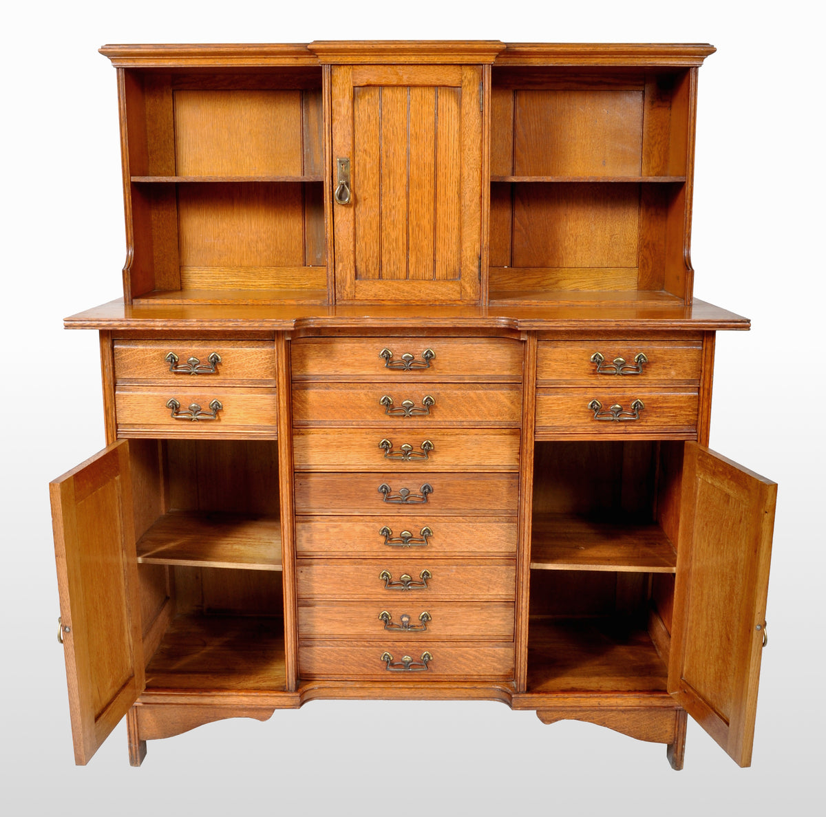 Antique Arts & Crafts Oak Sheet Music Cabinet, Circa 1890