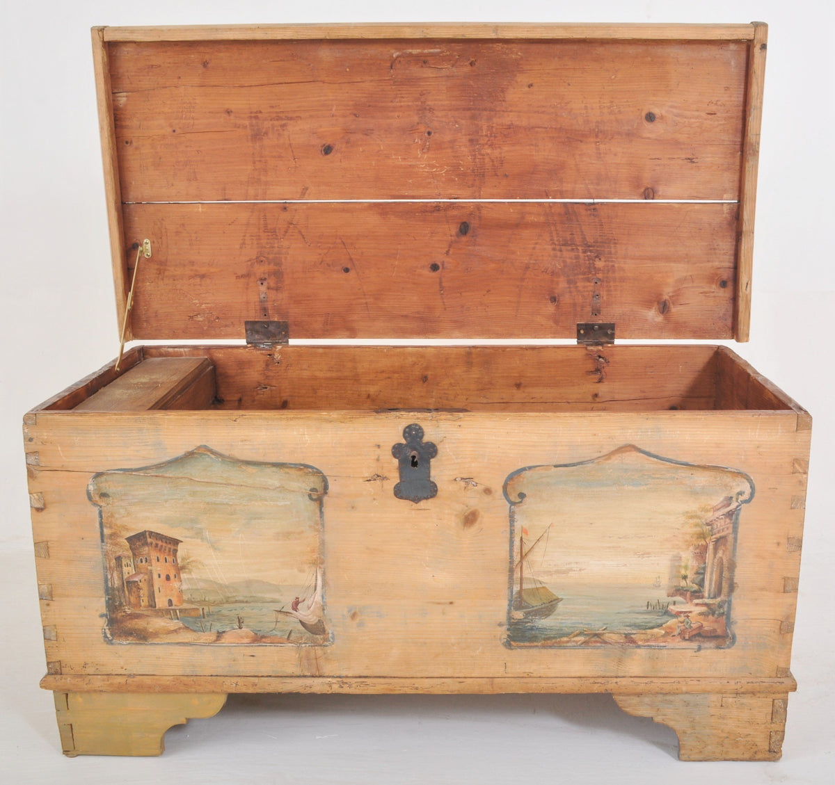 Antique German Painted Pine Chest/Trunk, Circa 1820