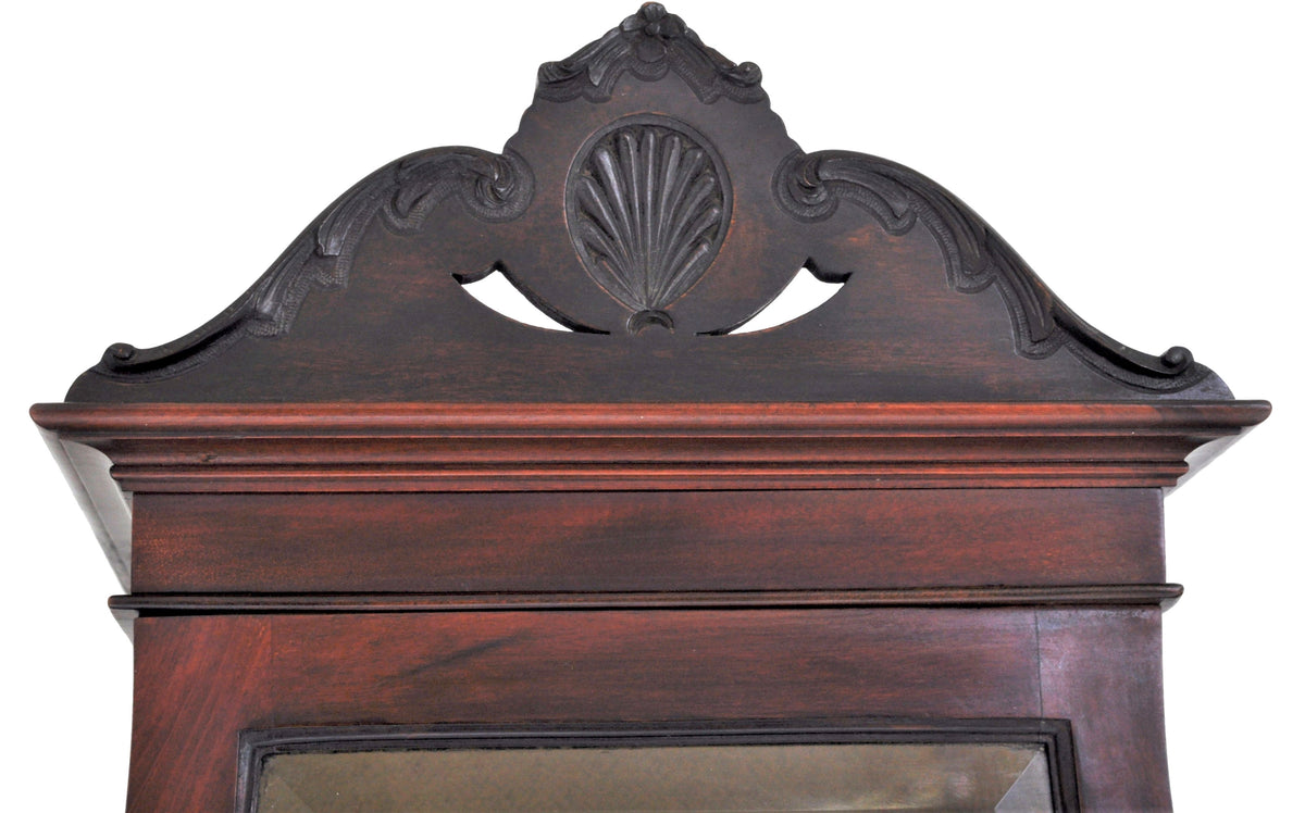 Antique Edwardian Hepplewhite Revival Mahogany Secretary Desk/China Cabinet/Hutch, Circa 1890