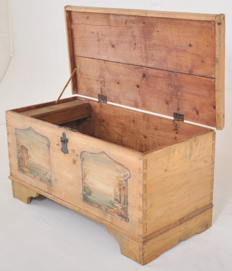 Antique German Painted Pine Chest/Trunk, Circa 1820