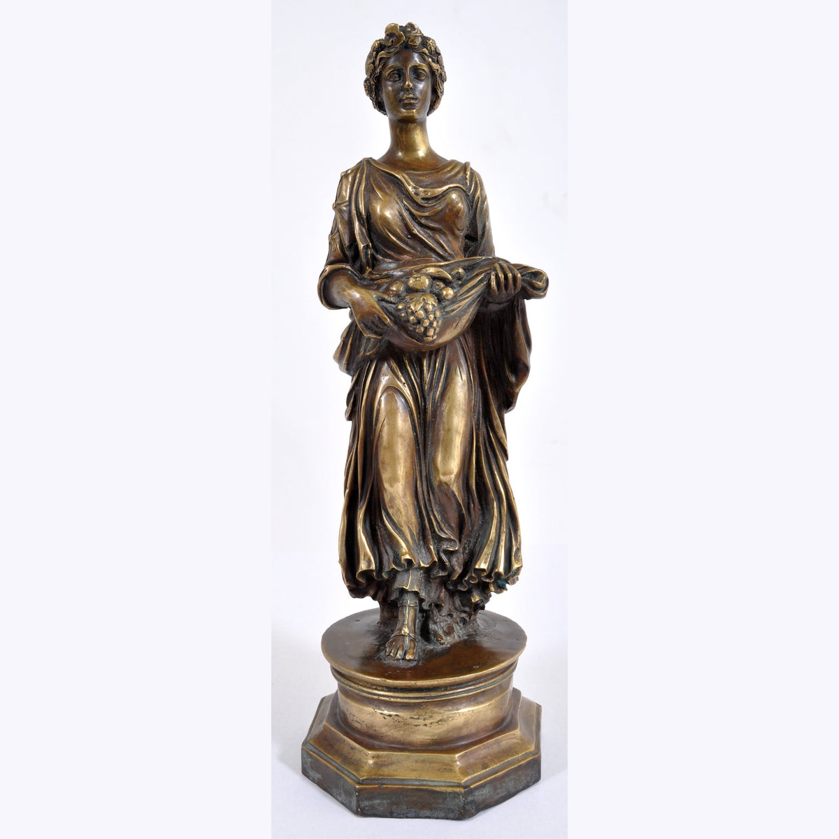 Antique French Bronze Sculpture of Ceres, Goddess of Agriculture, Circa 1850