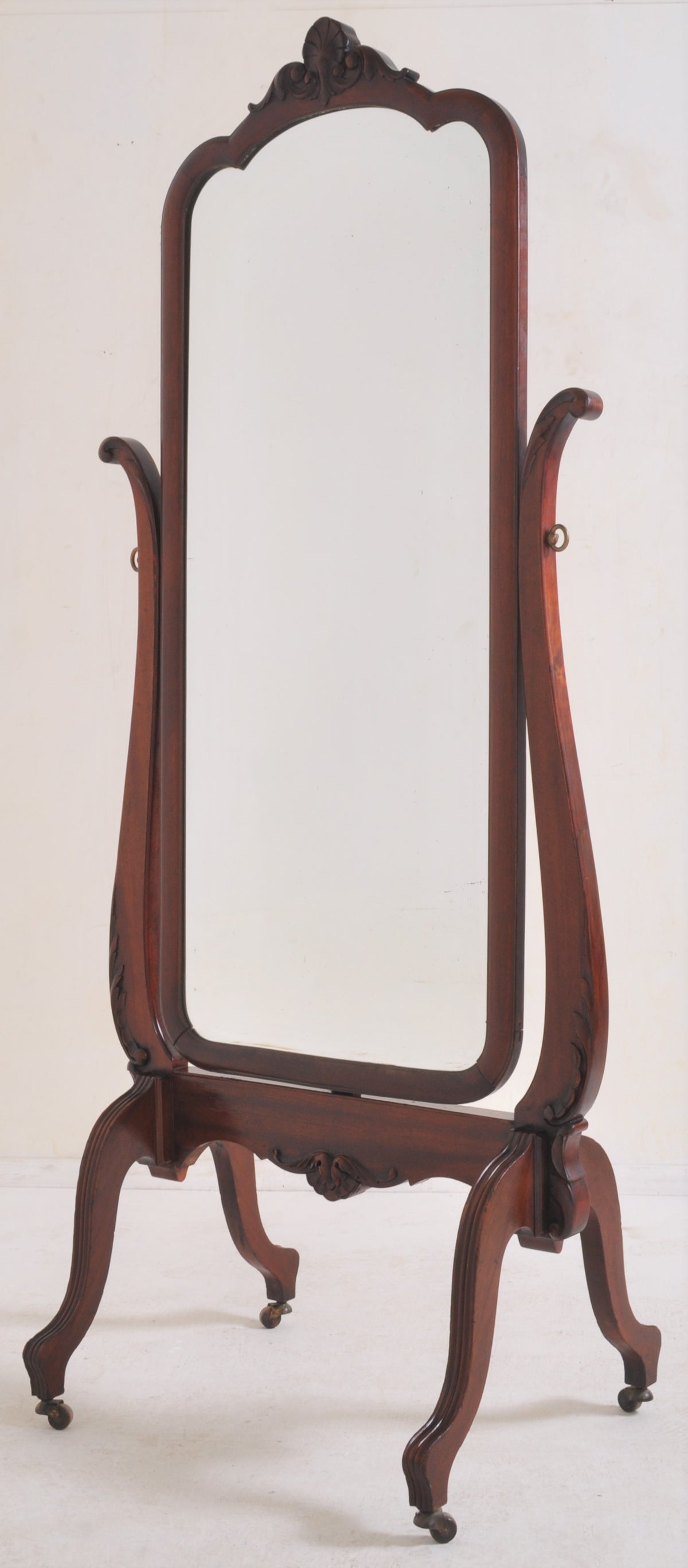 Antique Victorian Cheval Mahogany Swing Dressing Mirror, Circa 1890