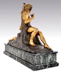 Antique French Art Deco Neo-Classical Bronze Figural Group, Joseph Descomps (1872-1948), Circa 1930