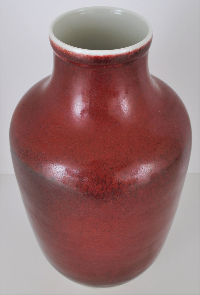 Antique Chinese Qing Dynasty 'Sang de Boeuf' Flambé Porcelain Vase, Circa 1880