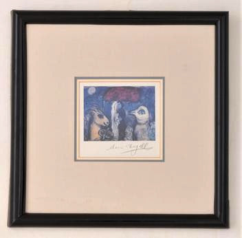 Marc Chagall Pochoir Lithograph, 'Wedding Party', Certificate of Authenticity