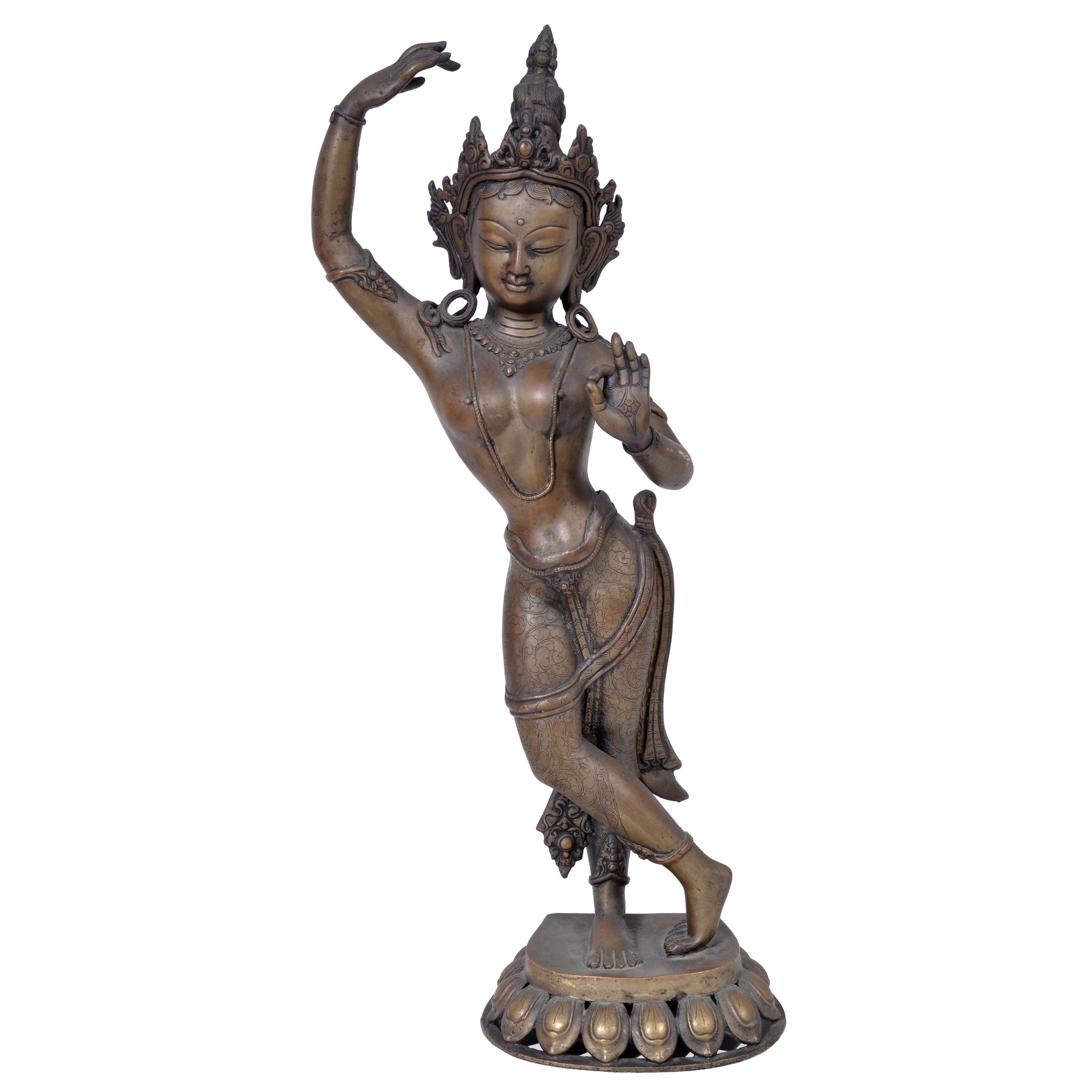 Antique Early 19th Century Indian Bronze Figure of Lakshmi, circa