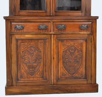 Antique English Aesthetic Movement Walnut Bookcase / Cabinet, circa 1880