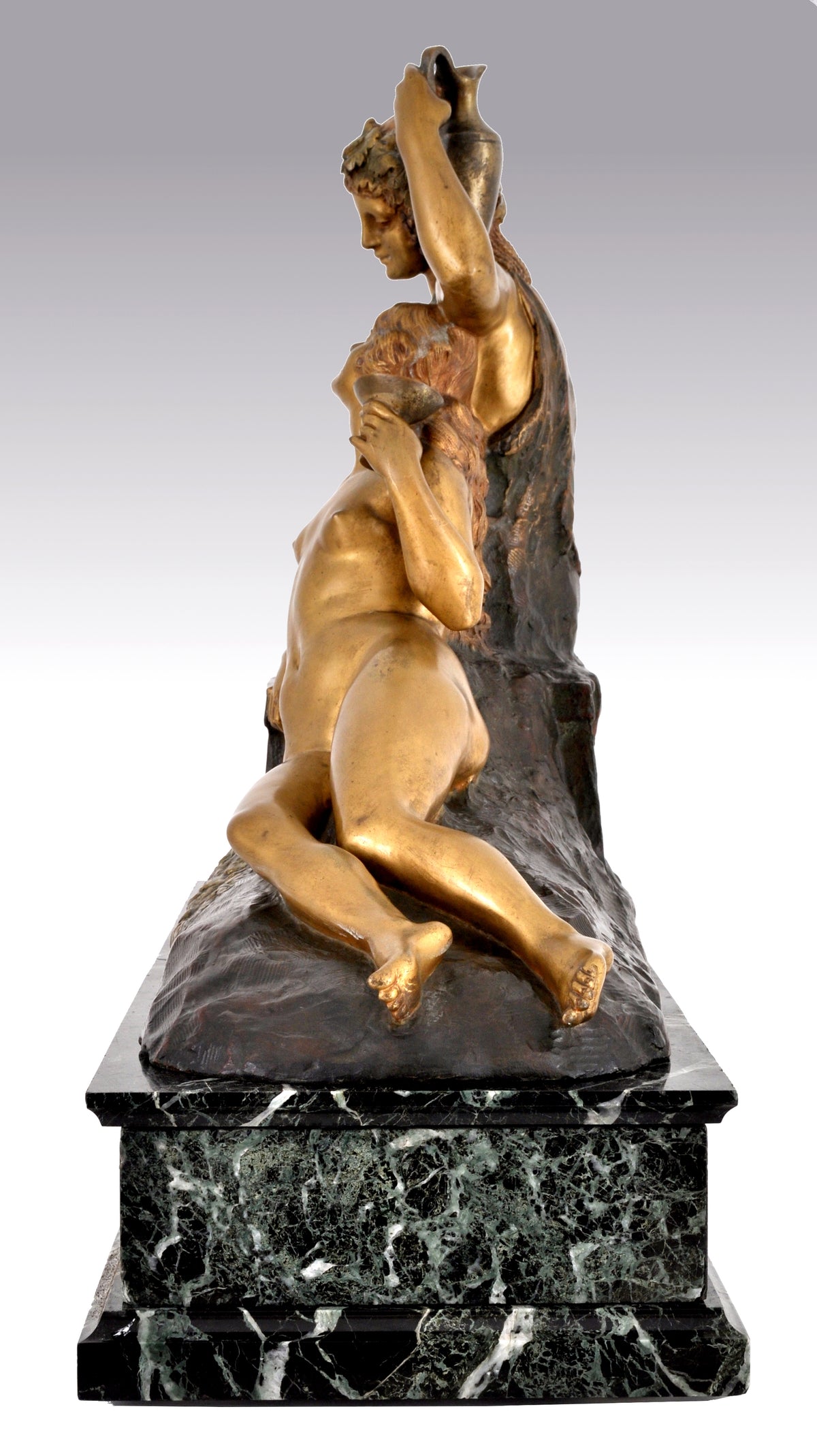 Antique French Art Deco Neo-Classical Bronze Figural Group, Joseph Descomps (1872-1948), Circa 1930