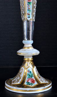 Antique Bohemian Overlaid Encased Glass Vase, Circa 1880