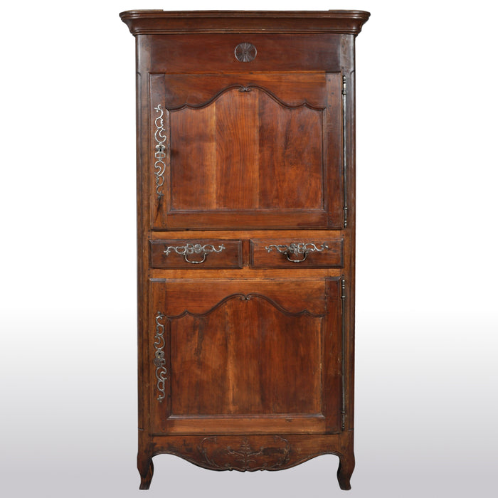 Antique French Provincial Louis XV Fruitwood Bonnetiere / Armoire / Cabinet, circa 1770