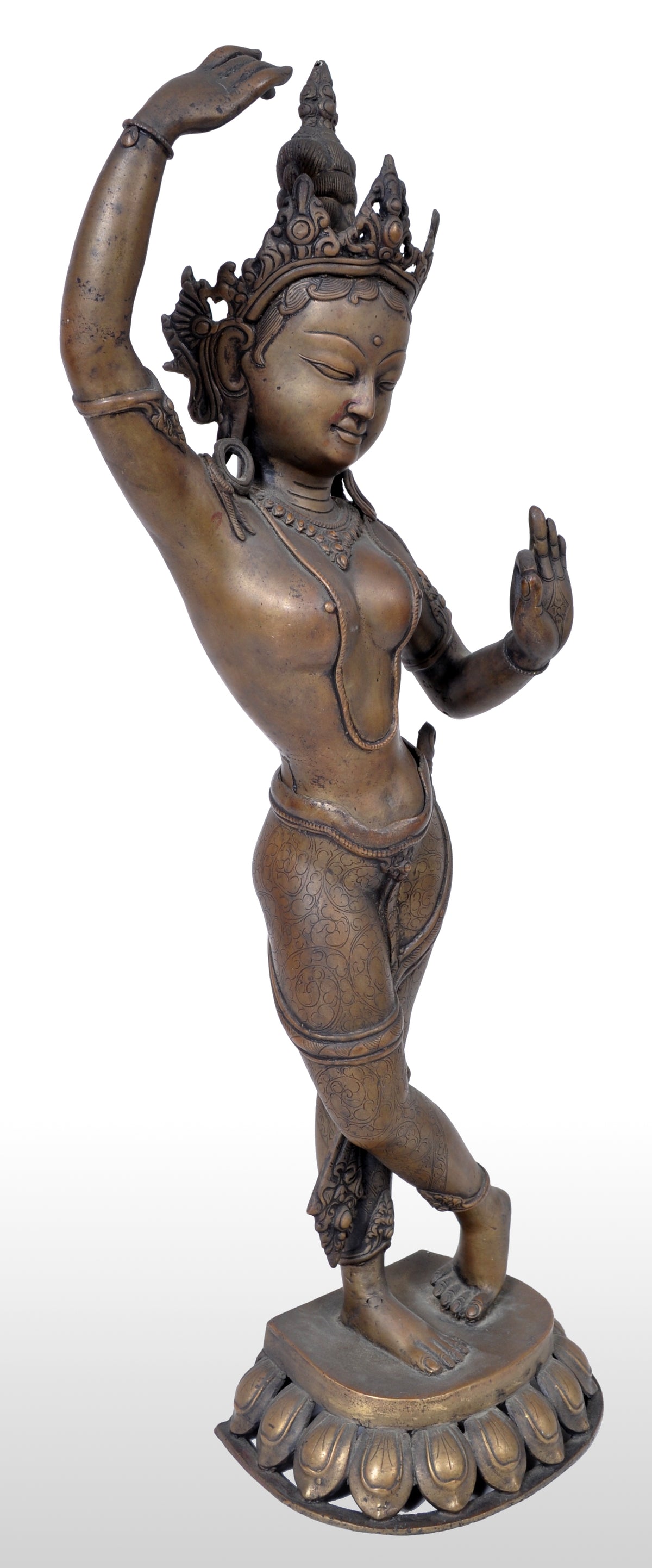 Antique Early 19th Century Indian Bronze Figure of Lakshmi, circa 1800