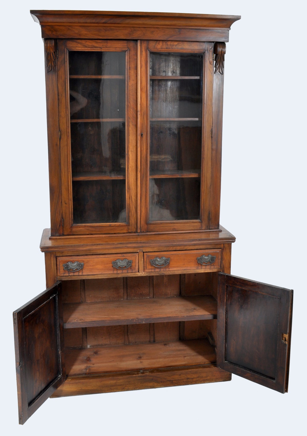Antique English Aesthetic Movement Walnut Bookcase / Cabinet, circa 1880