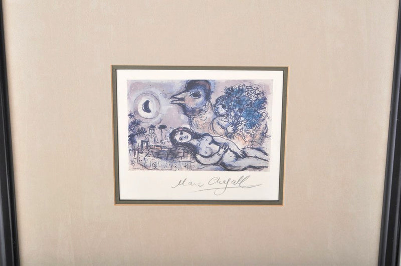 Marc Chagall Pochoir Lithograph, 'Nude with Chicken', Certificate of Authenticity
