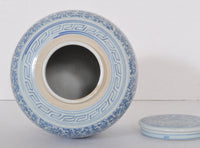 Antique Chinese Qing Dynasty Blue & White Porcelain Ginger Jar, Circa 1850