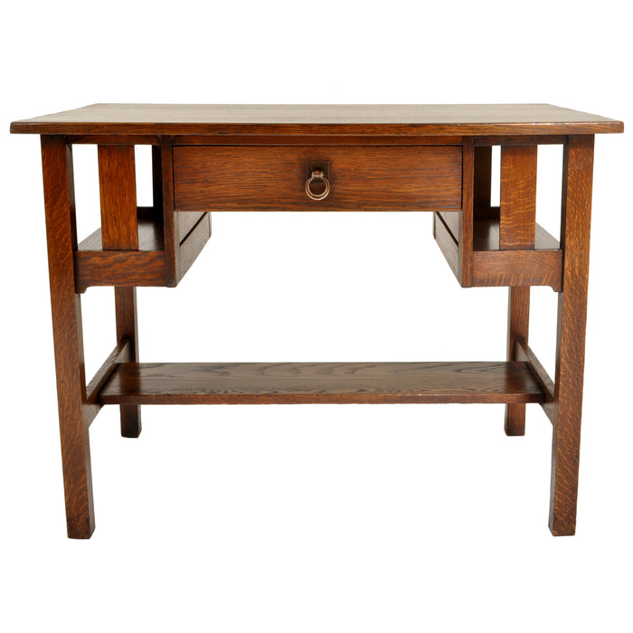 Antique Stickley Brothers Mission Oak Writing Desk / Library Table, circa 1905