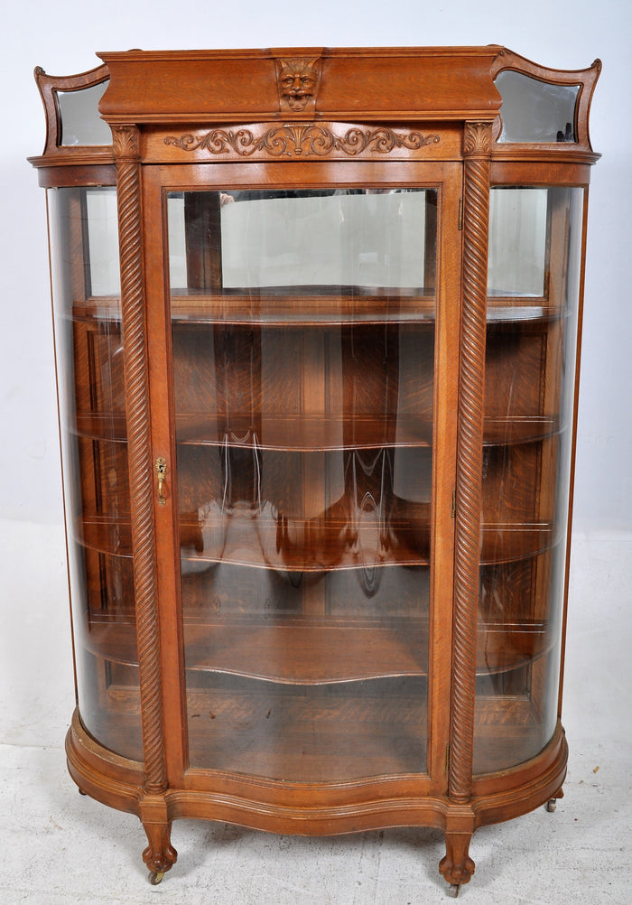 Antique American Oak China Cabinet/Hutch, Circa 1880