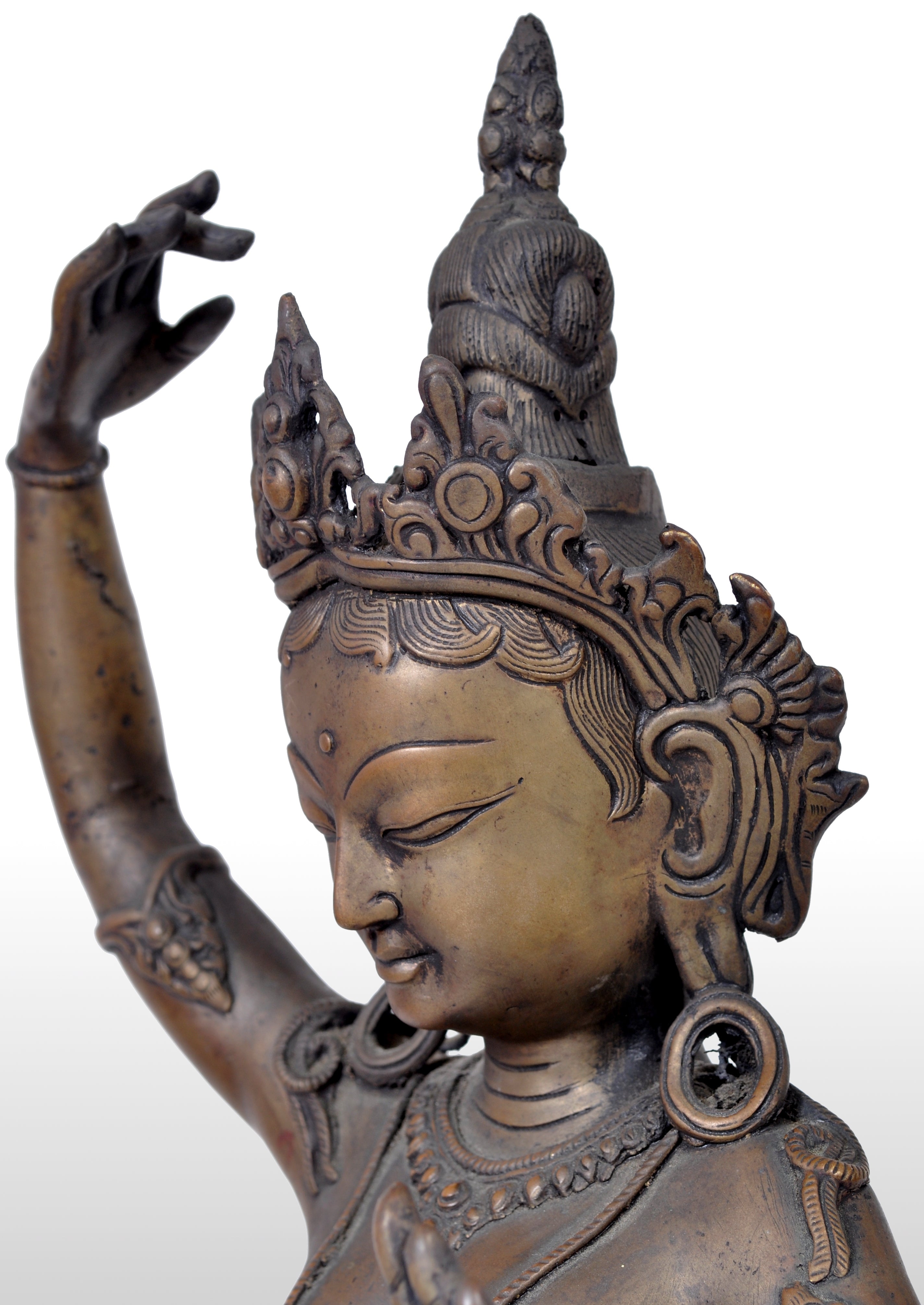 Antique Early 19th Century Indian Bronze Figure of Lakshmi, circa