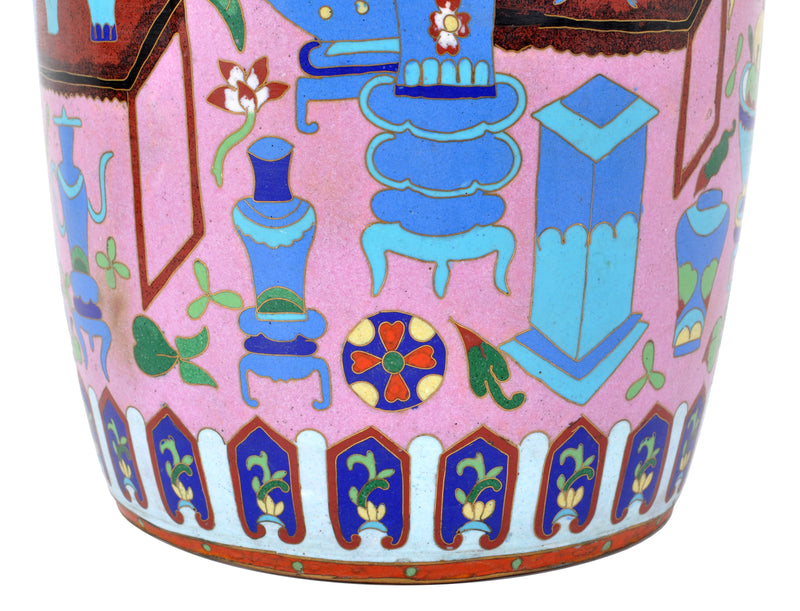 Large Antique Chinese 'Hundred Treasures' Cloisonne Vase, Republic Period, circa 1920