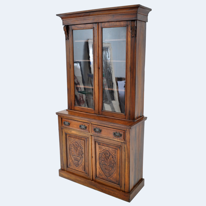 Antique English Aesthetic Movement Walnut Bookcase / Cabinet, circa 1880