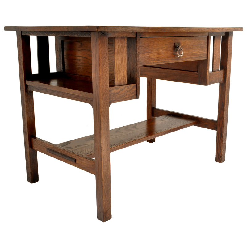 Antique Stickley Brothers Mission Oak Writing Desk / Library Table, circa 1905