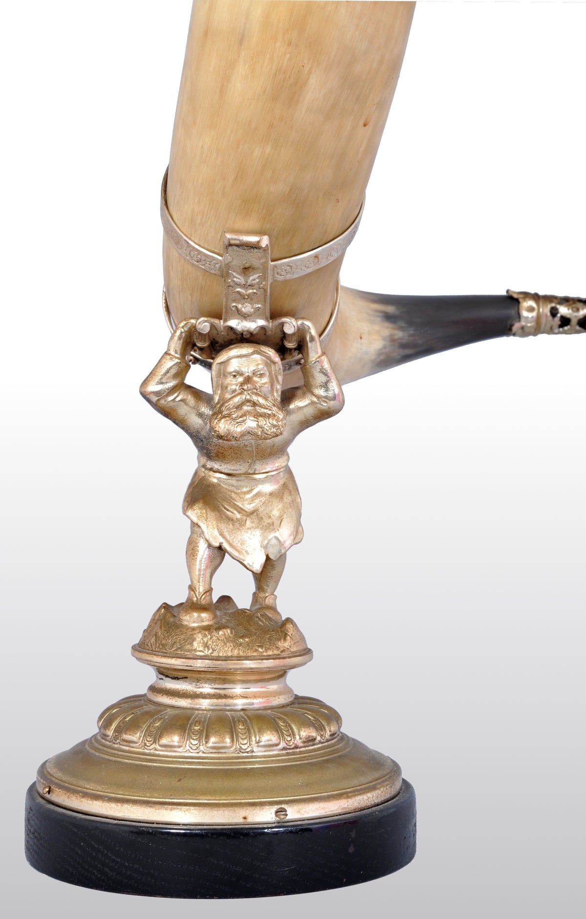 Antique Austrian Gilded Bronze Hunting Horn/Cornucopia, circa 1880
