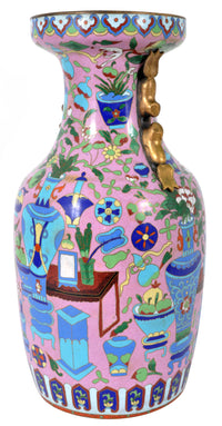 Large Antique Chinese 'Hundred Treasures' Cloisonne Vase, Republic Period, circa 1920