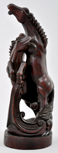 Antique Chinese Carved Ebony Horse Statue / Sculpture, Circa 1880