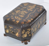 Antique Chinese Export Lacquer Work Sewing Box, Circa 1830
