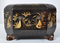 Antique Chinese Export Lacquer Work Sewing Box, Circa 1830