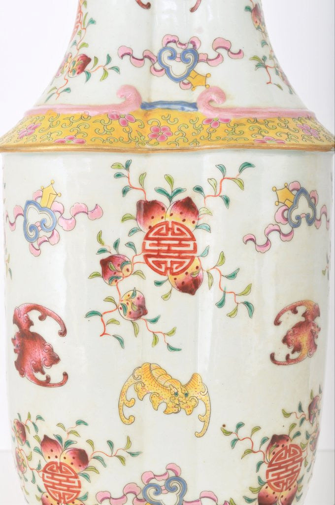 Antique Chinese Qing Dynasty Porcelain Vase of Conjoined Form, Circa 1880