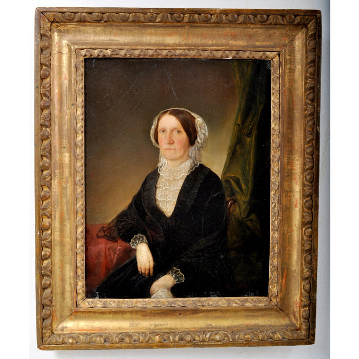 Antique American Oil on Canvas Portrait Painting from Boston, Circa 1850