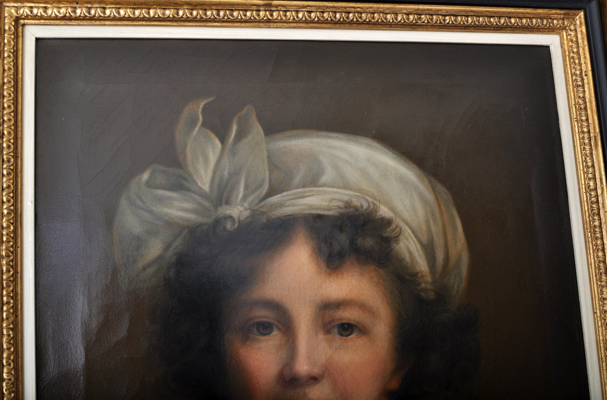 Antique French Oil on Canvas Portrait, Circa 1780