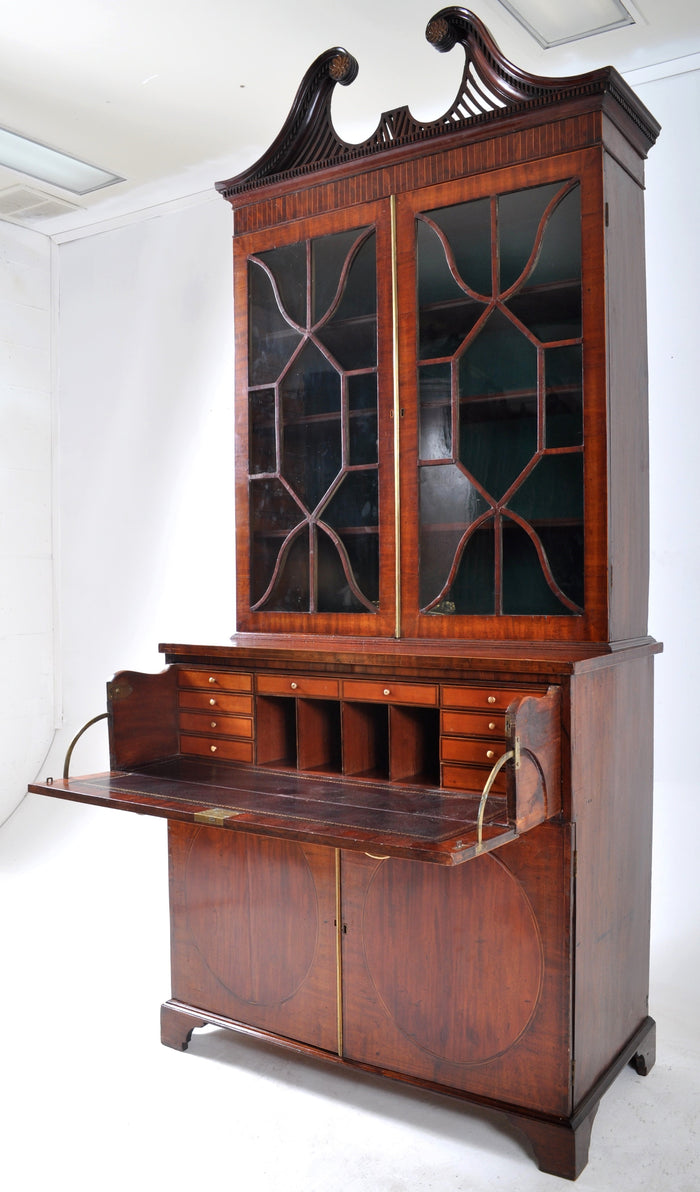 Historically Important Federal Period Inlaid Mahogany Secretary Bookcase by John Shaw of Annapolis, Circa 1795