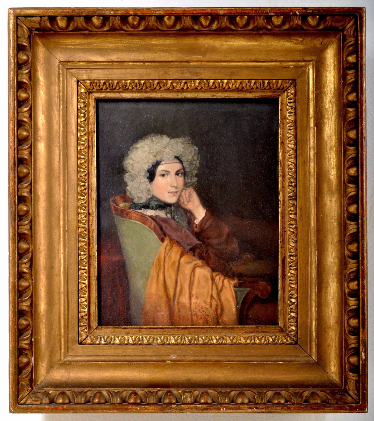 Oil on Panel, "Portrait of Nina Eberlin" a Well Known Socialite of the 19th Century, From the Nina Pauly Estate, Circa 1880