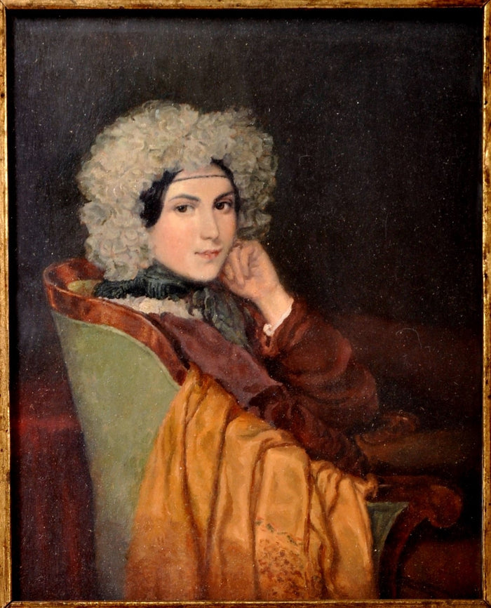 Oil on Panel, "Portrait of Nina Eberlin" a Well Known Socialite of the 19th Century, From the Nina Pauly Estate, Circa 1880