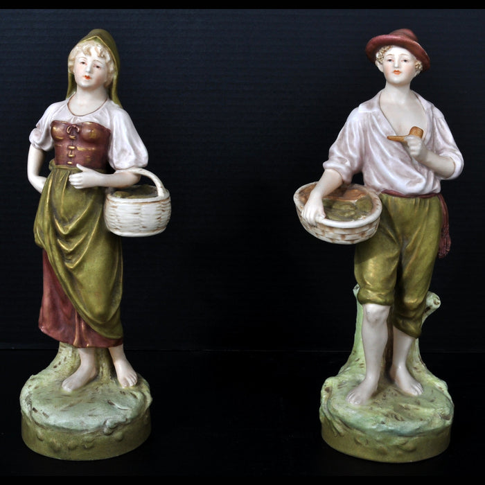 Pair of Art Nouveau Austrian Royal Dux Porcelain Figurines, Circa 1890