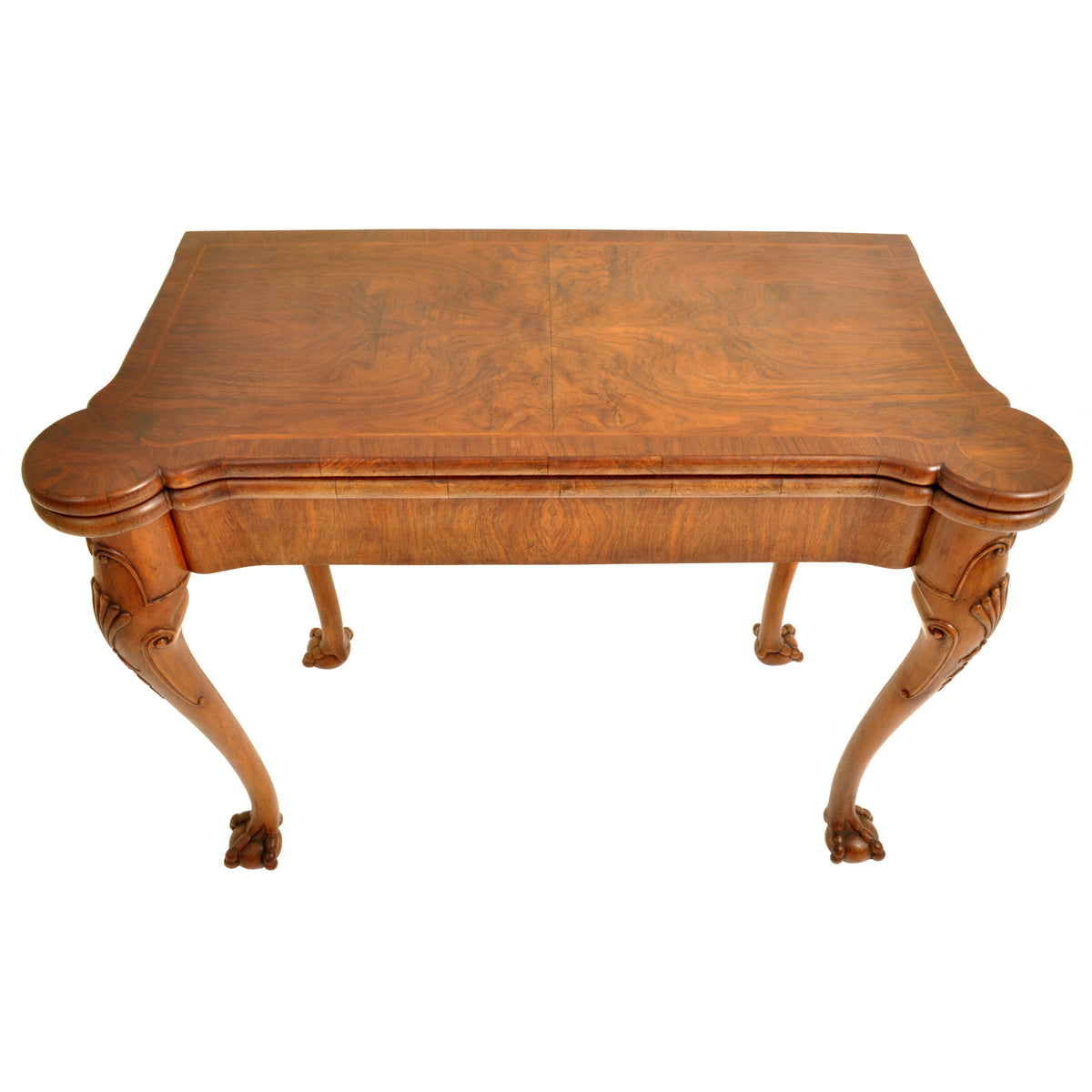 Antique 19th Century Georgian Chippendale Carved Walnut Card / Games Table, circa 1890