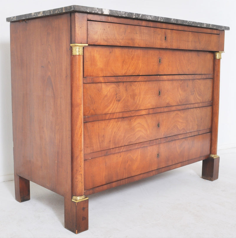 Antique Austrian Biedermeier Walnut Chest of Drawers, Circa 1830