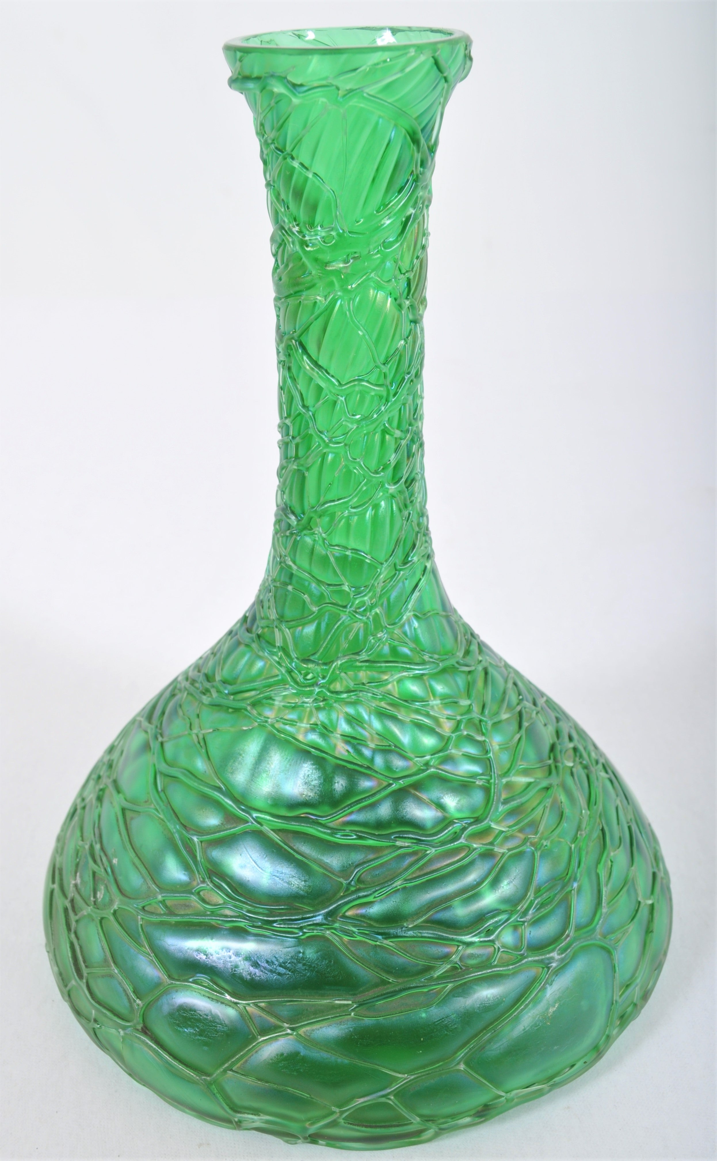 Antique Art Nouveau Hand Blown Czech Glass Vase by Loetz/Kralik