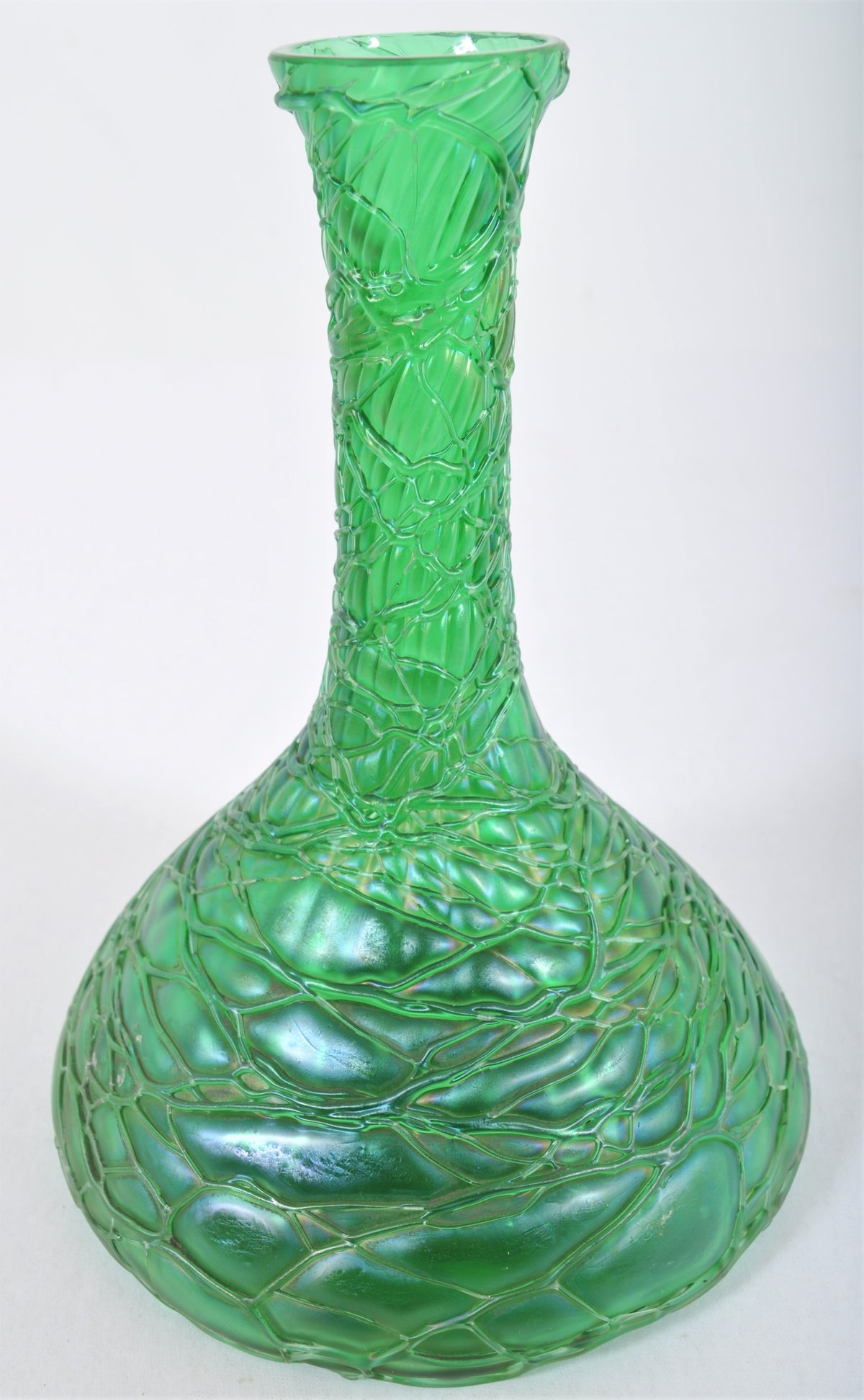 Antique Art Nouveau Hand Blown Czech Glass Vase by Loetz/Kralik, Circa 1900